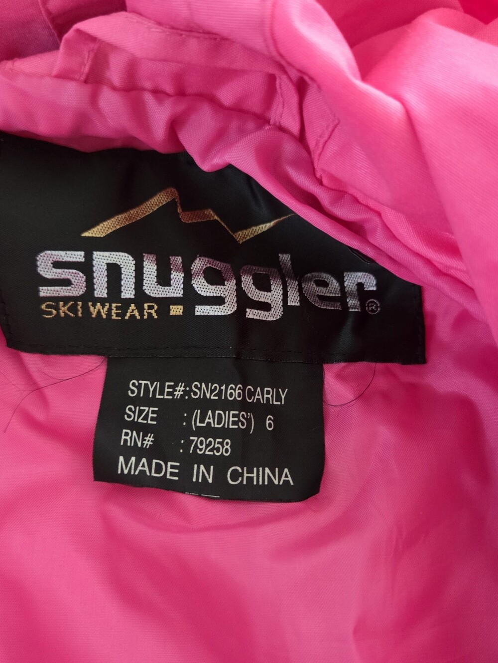 Vintage Snuggler Ski Wear Pink Hooded Windbreaker Jacket Womens Medium Large 6 - Picture 8 of 10